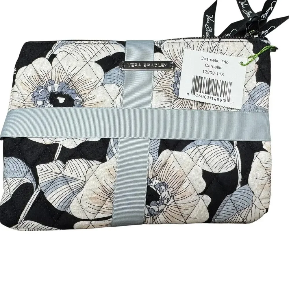 NWT Vera Bradley Cosmetic Trio 3-pc Travel Gift Set Soft Makeup Zip Cases